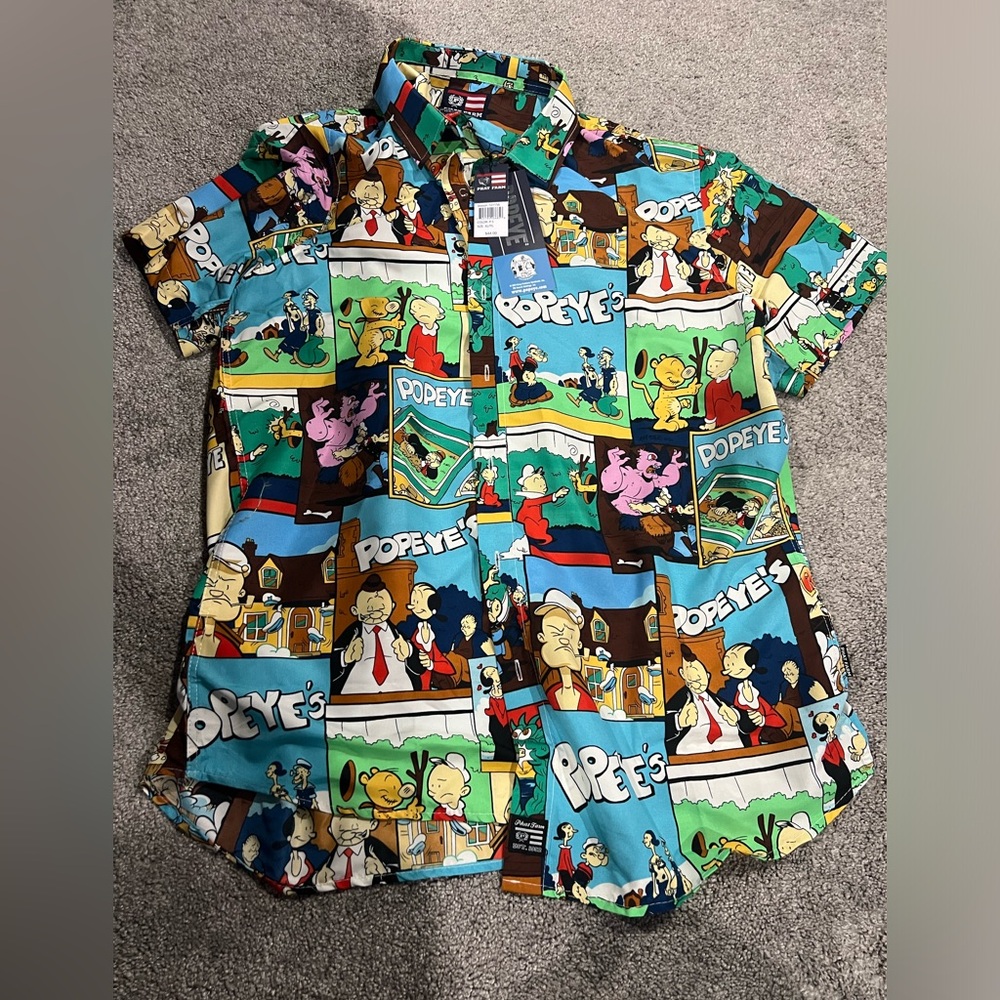 Colourful brand new Popeye shirt! Unique design!